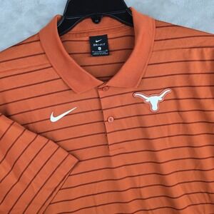 Nike Dri-FIT University of Texas Longhorns Polo Shirt Mens XL Striped